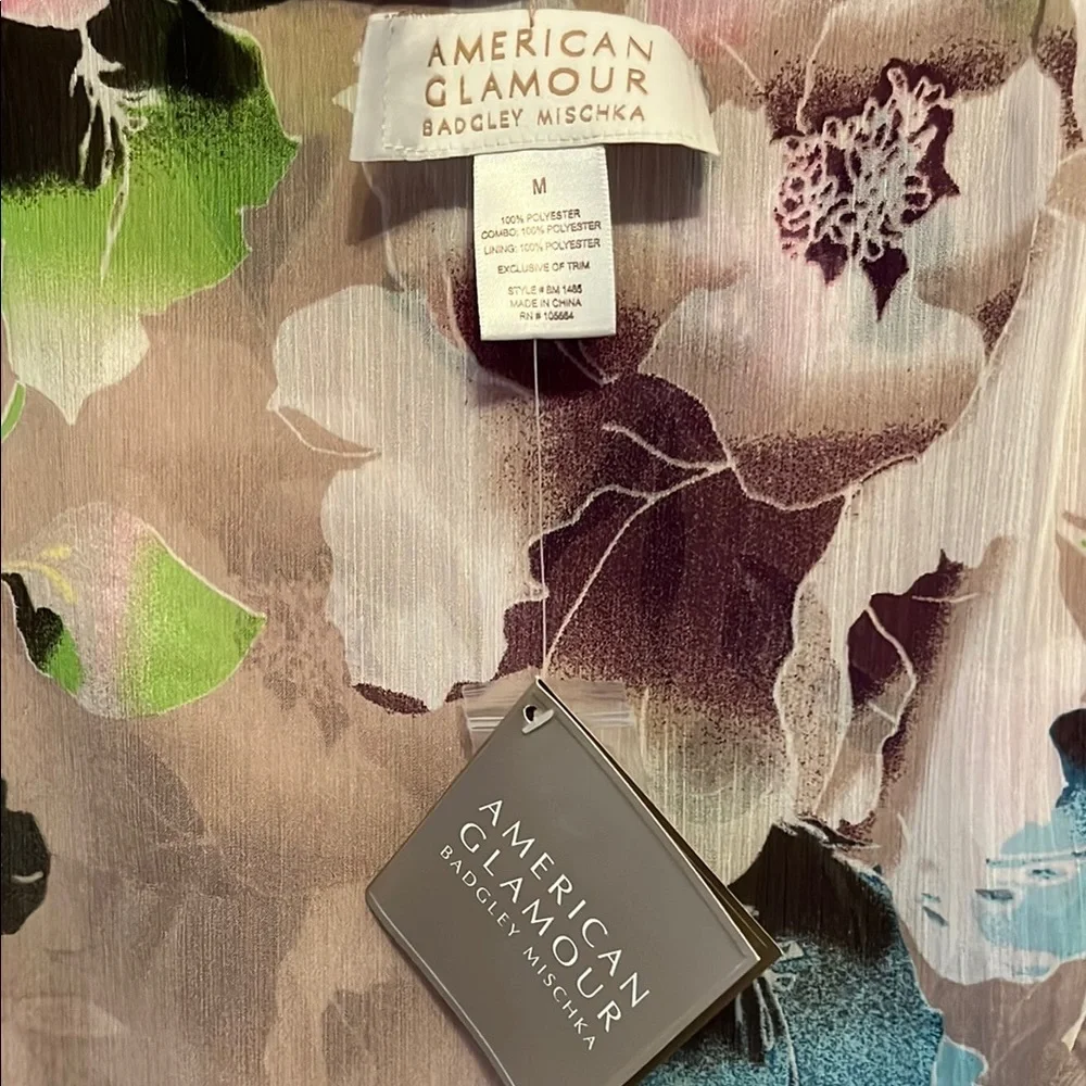 Badgley Mischka NEW Reversible Floral/Pink Asymmetrical Wrap Skirt RARE … - Picture 2 of 16